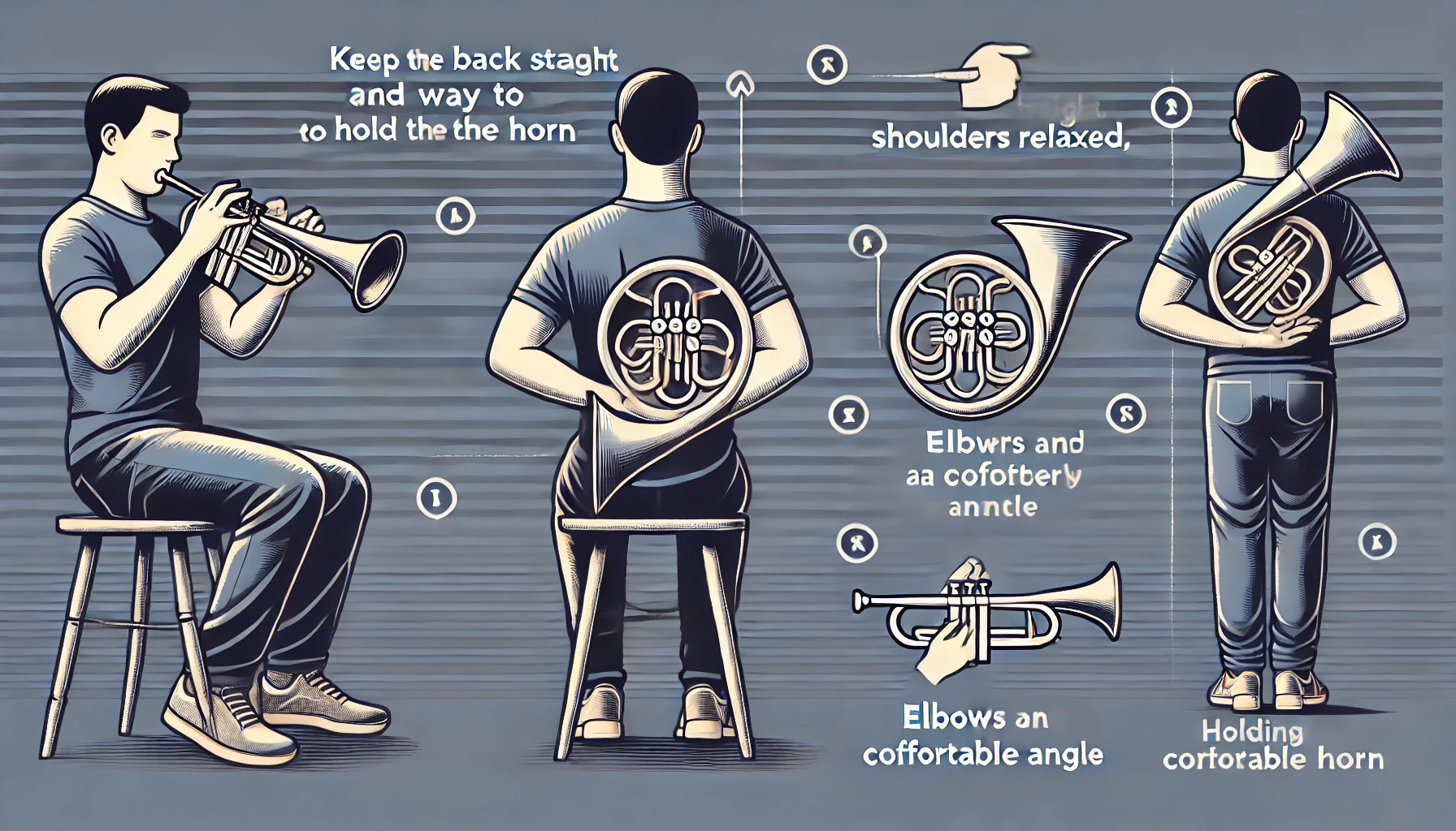 ホルンの正しい姿勢と持ち方