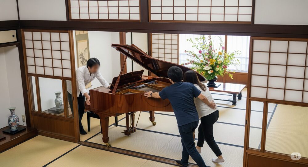 グランドピアノの移動を室内で自分で行う役立つ道具と業者費用比較